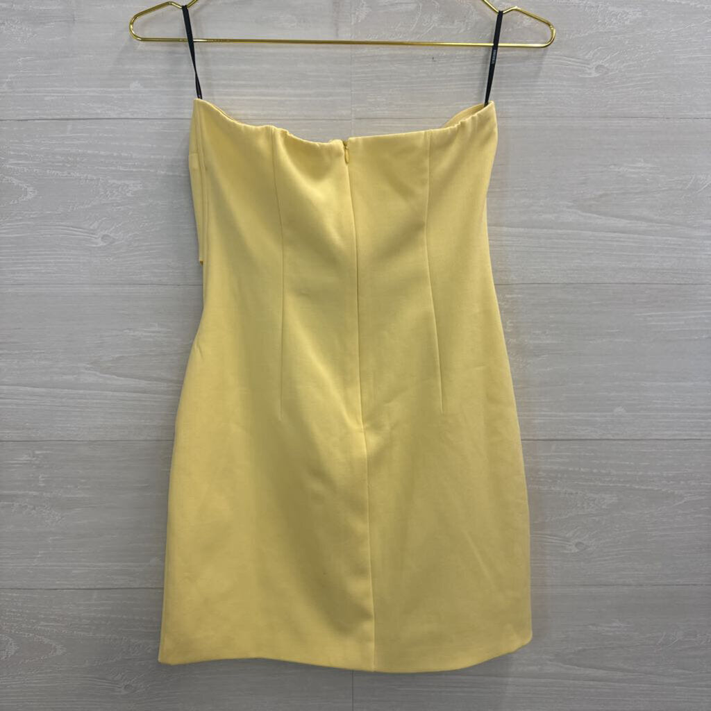 Yellow Strapless Mini Dress Small