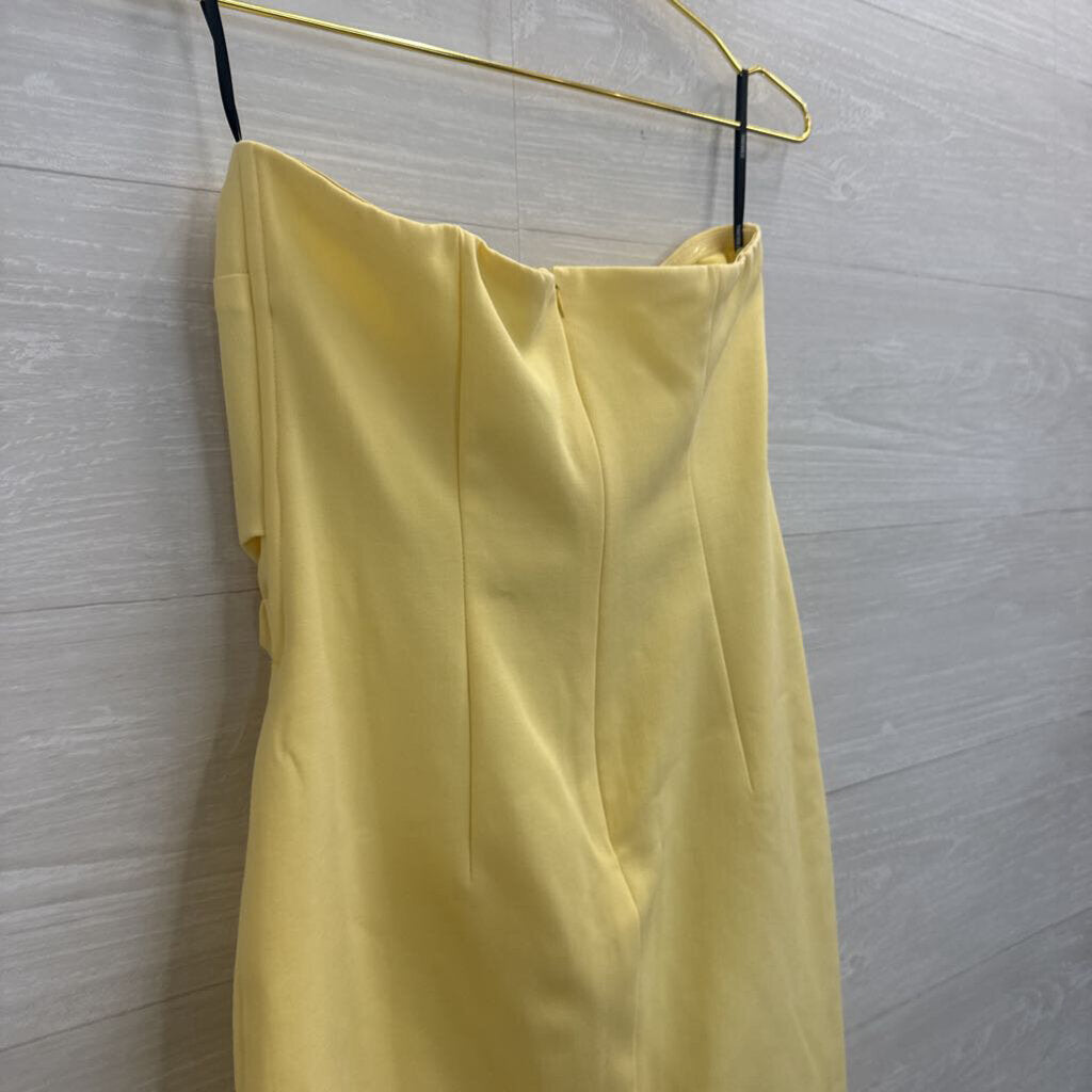 Yellow Strapless Mini Dress Small