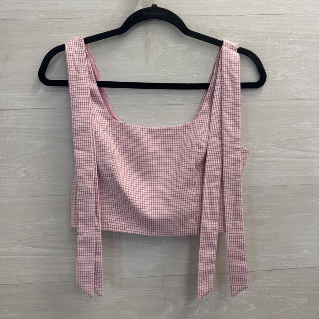 Love Bonito Purple/ White Gingham Cropped Tank Top 6
