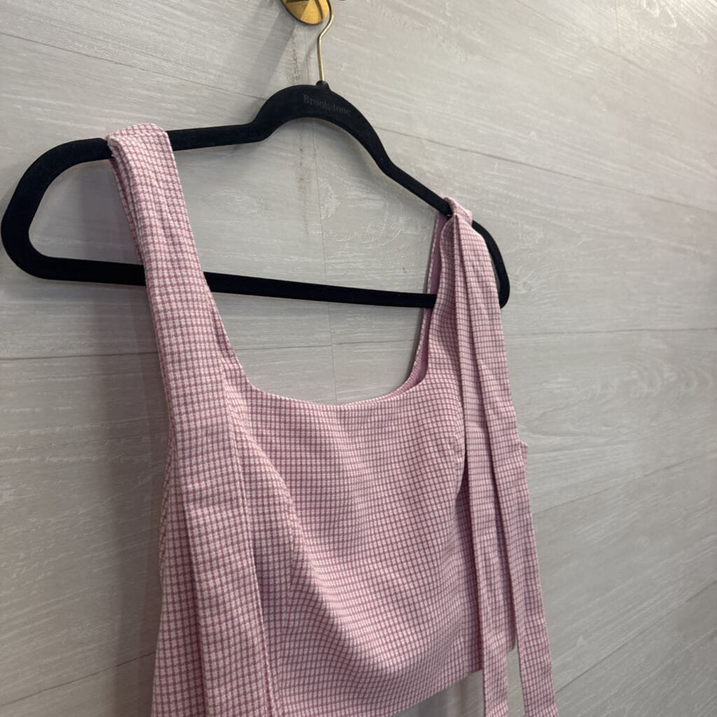 Love Bonito Purple/ White Gingham Cropped Tank Top 6