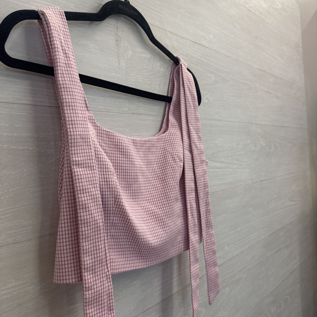 Love Bonito Purple/ White Gingham Cropped Tank Top 6