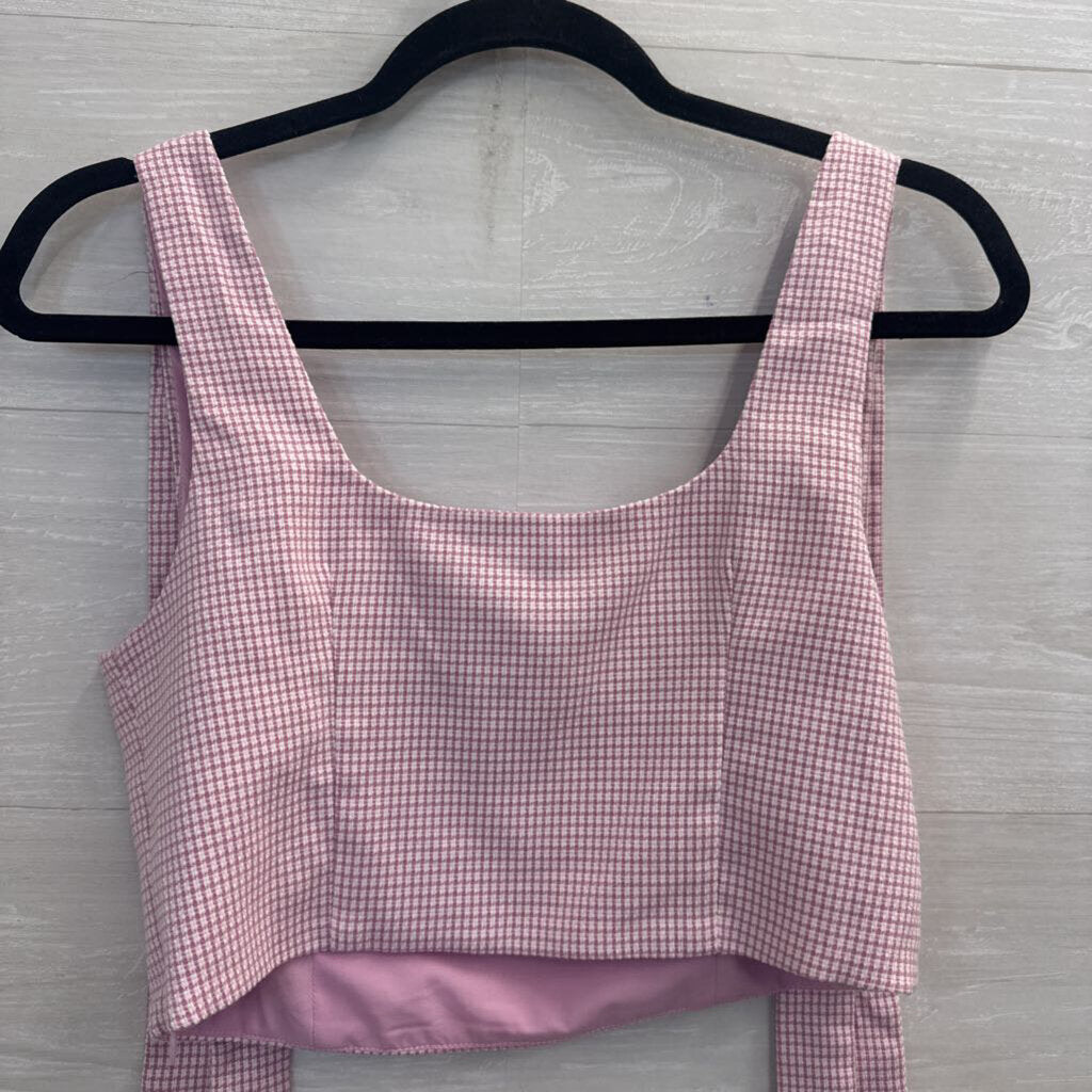 Love Bonito Purple/ White Gingham Cropped Tank Top 6