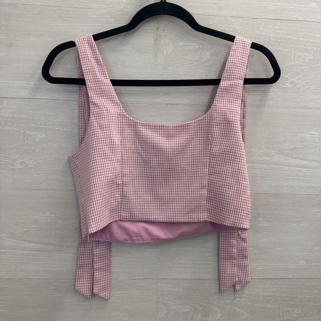 Love Bonito Purple/ White Gingham Cropped Tank Top 6