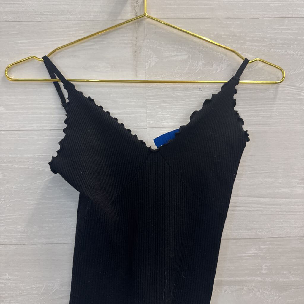 Intimately Free People Black Ribbed Cropped Tank Top XS/ S