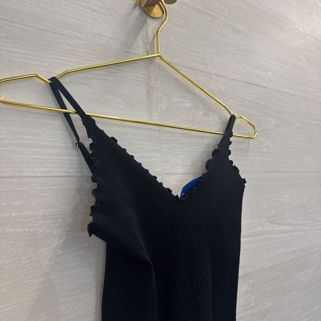 Intimately Free People Black Ribbed Cropped Tank Top XS/ S