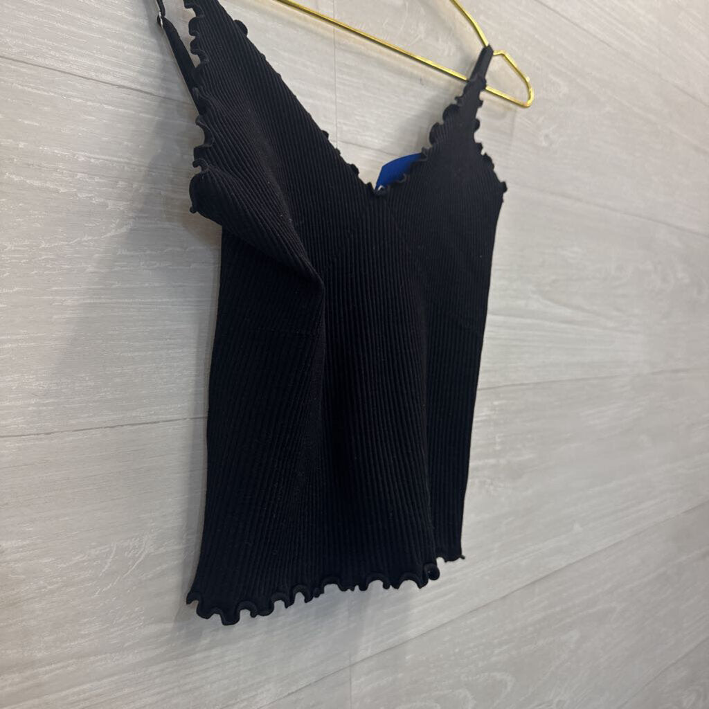 Intimately Free People Black Ribbed Cropped Tank Top XS/ S