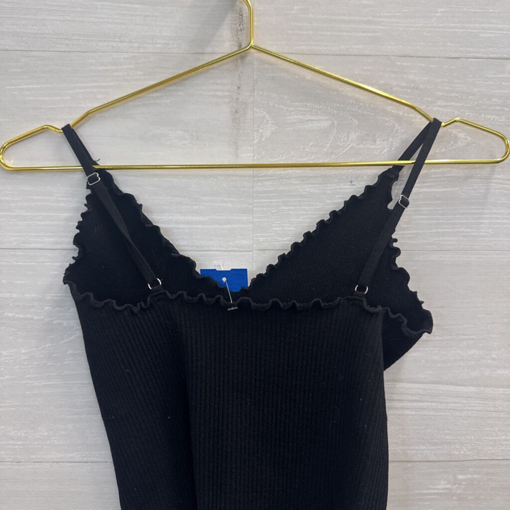 Intimately Free People Black Ribbed Cropped Tank Top XS/ S