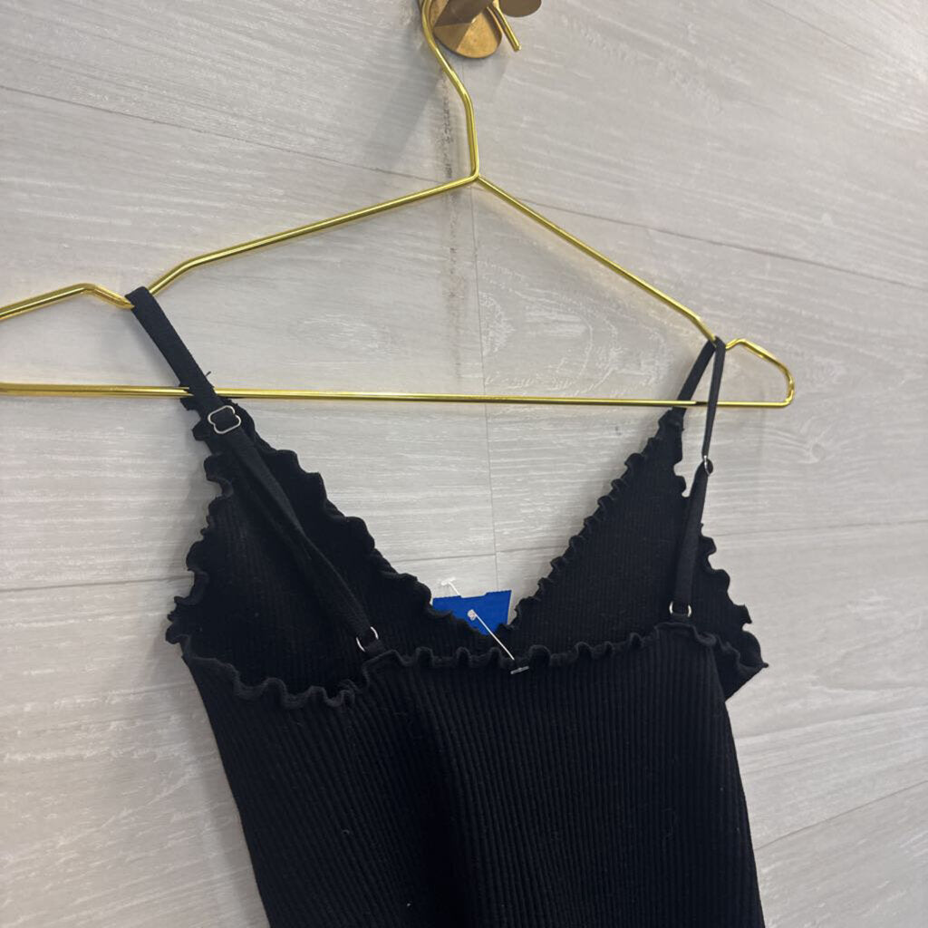 Intimately Free People Black Ribbed Cropped Tank Top XS/ S