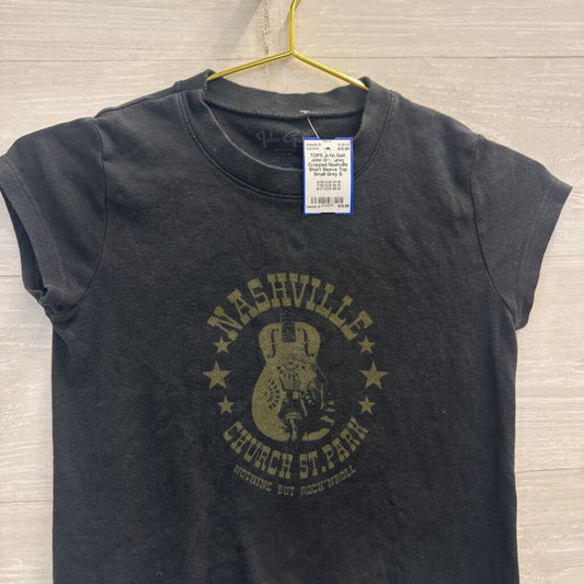 John Galt Grey Cropped Nashville Short Sleeve Top Small