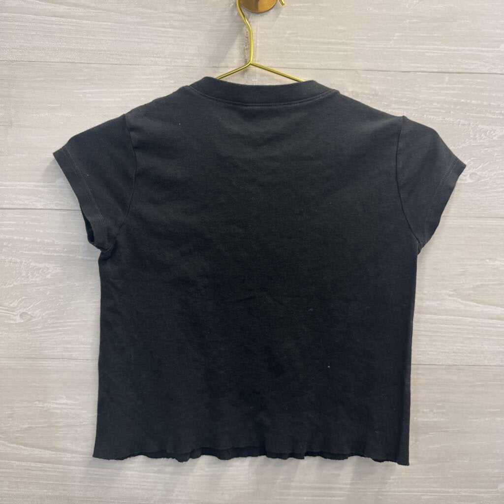 John Galt Grey Cropped Nashville Short Sleeve Top Small