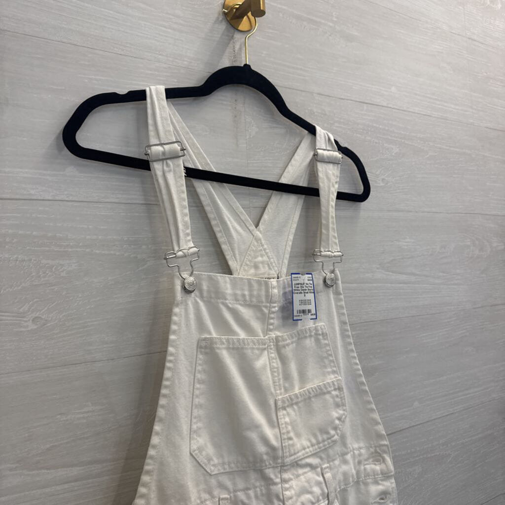 We The Free White Denim Shorts Overalls Small