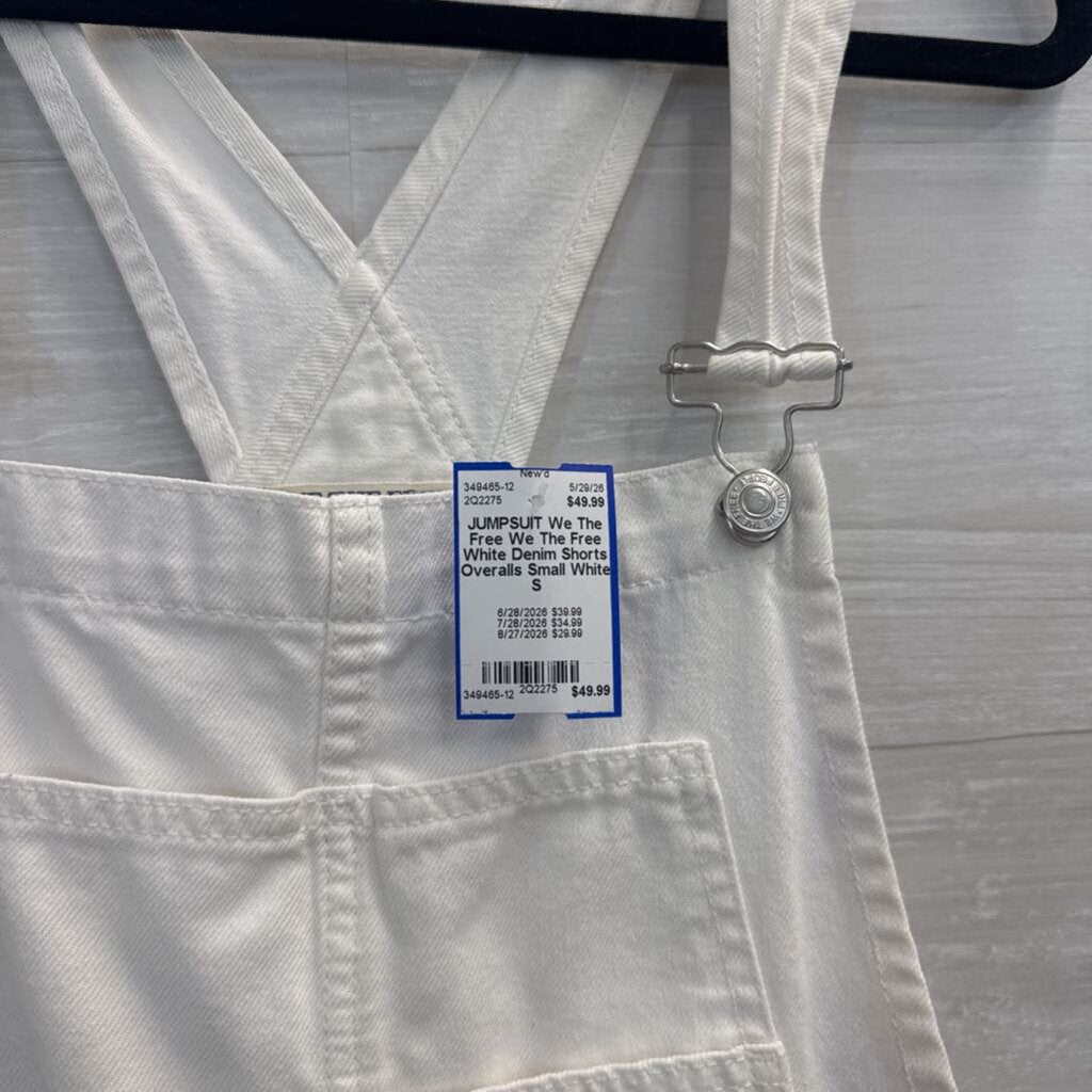 We The Free White Denim Shorts Overalls Small