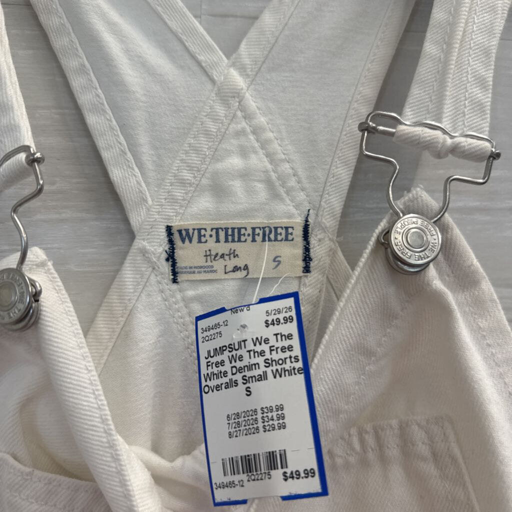 We The Free White Denim Shorts Overalls Small