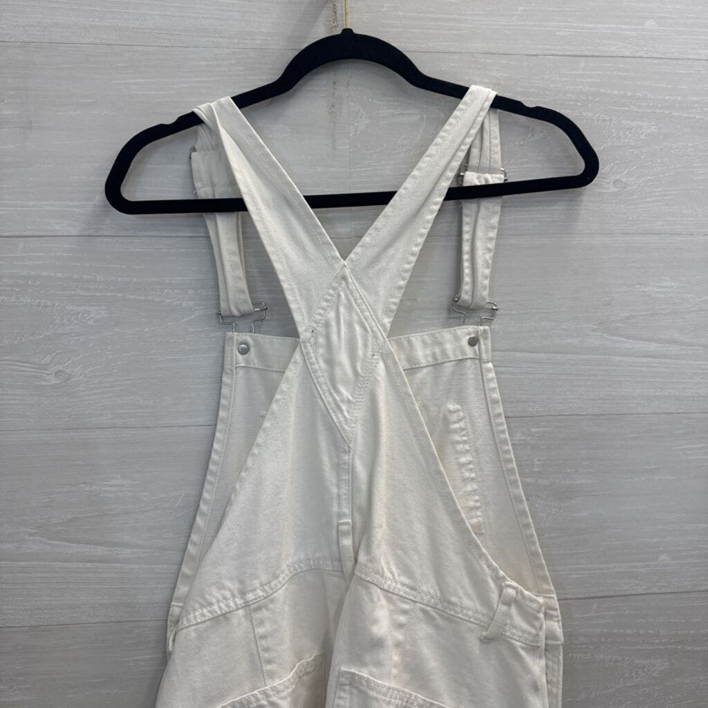 We The Free White Denim Shorts Overalls Small