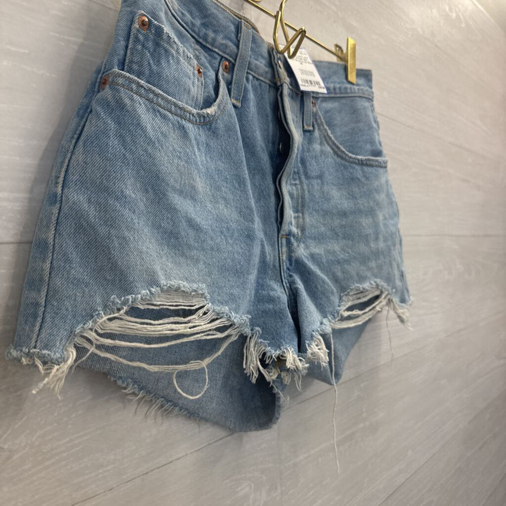 Levi Light Wash 501 Denim Shorts 26