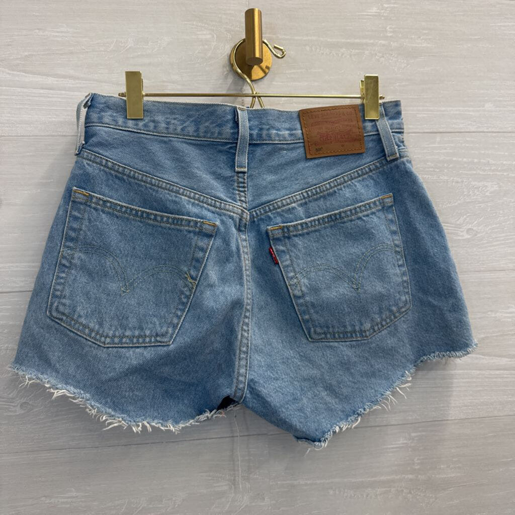 Levi Light Wash 501 Denim Shorts 26