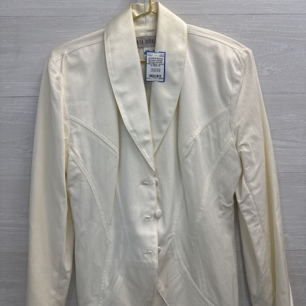 Vintage Rhonda Harness White Blazer Jacket 10