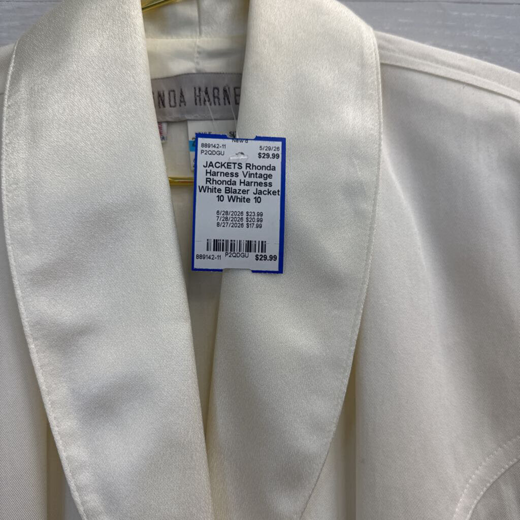 Vintage Rhonda Harness White Blazer Jacket 10
