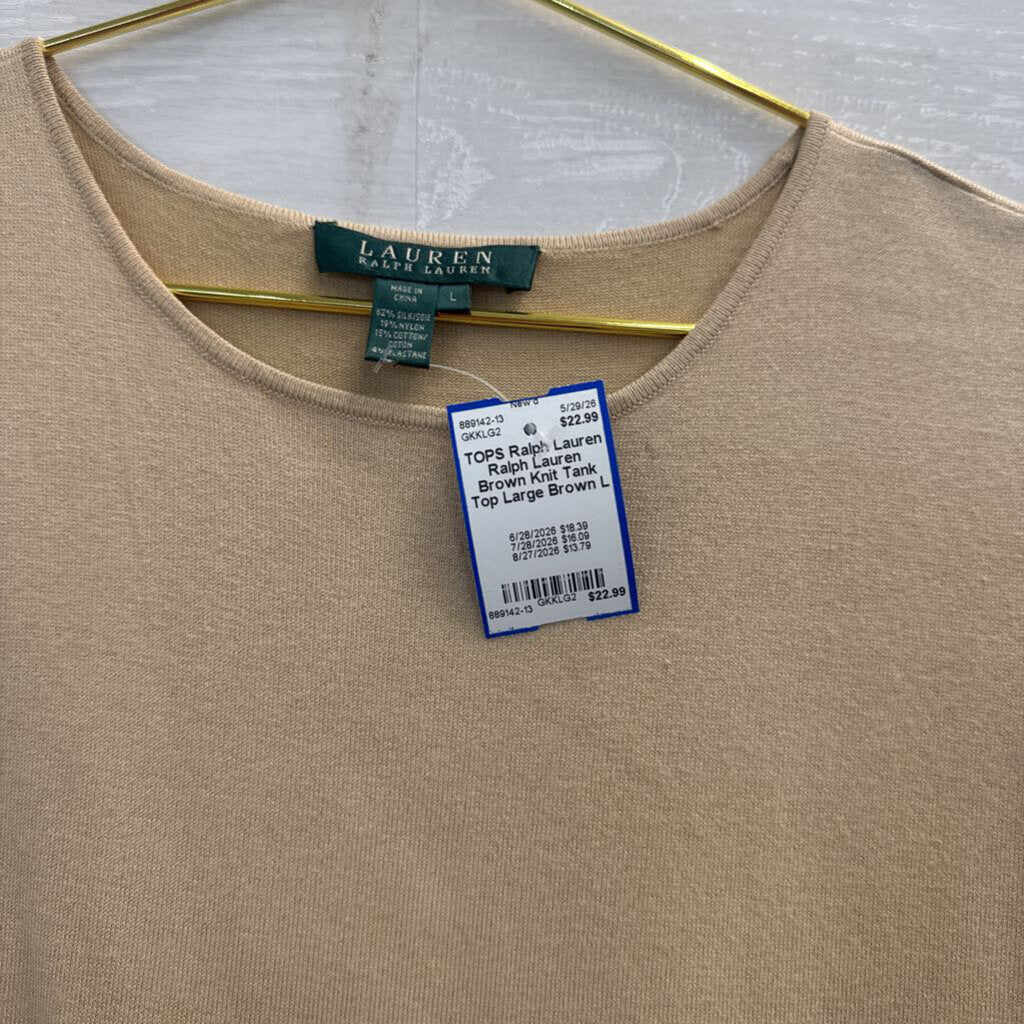 Ralph Lauren Brown Knit Tank Top Large