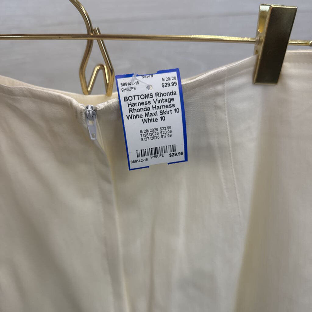 Vintage Rhonda Harness White Maxi Skirt 10