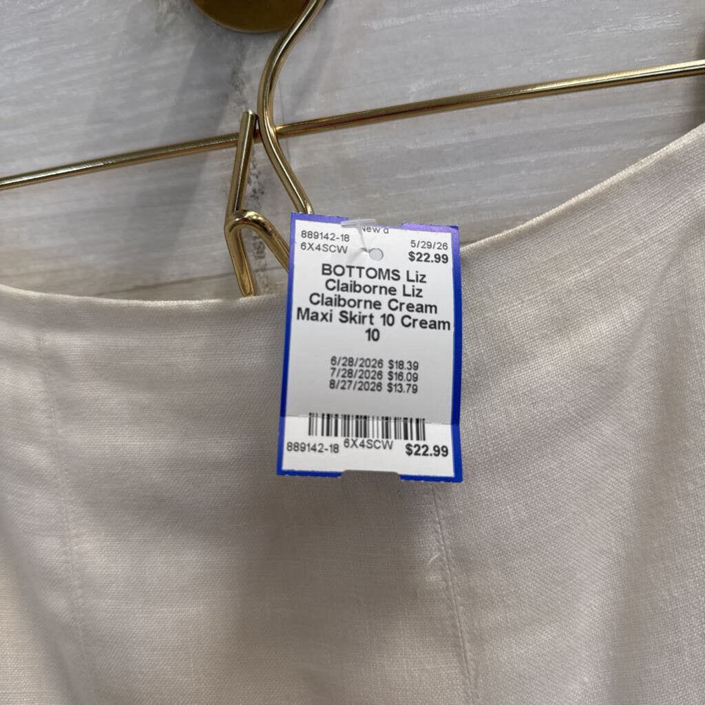 Liz Claiborne Cream Maxi Skirt 10