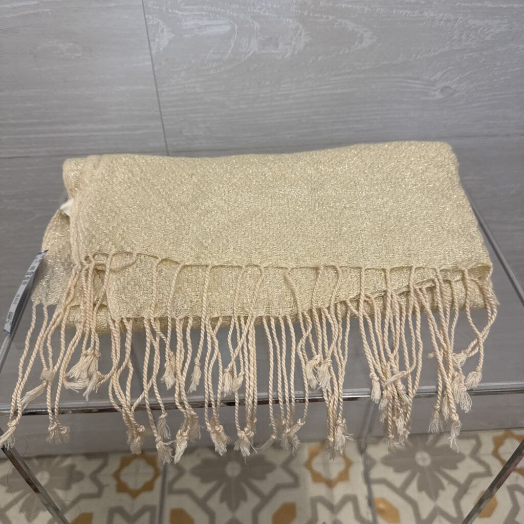 Beige Shimmer Knit Scarf