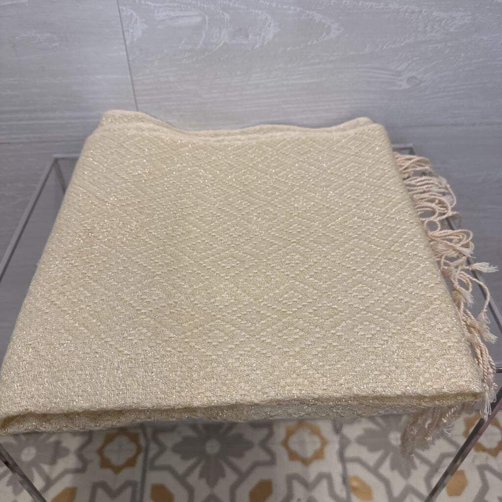 Beige Shimmer Knit Scarf