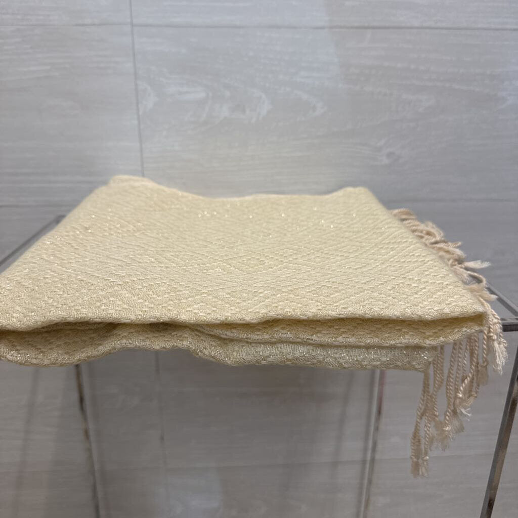 Beige Shimmer Knit Scarf