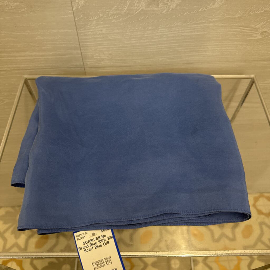 Blue 100% Silk Scarf