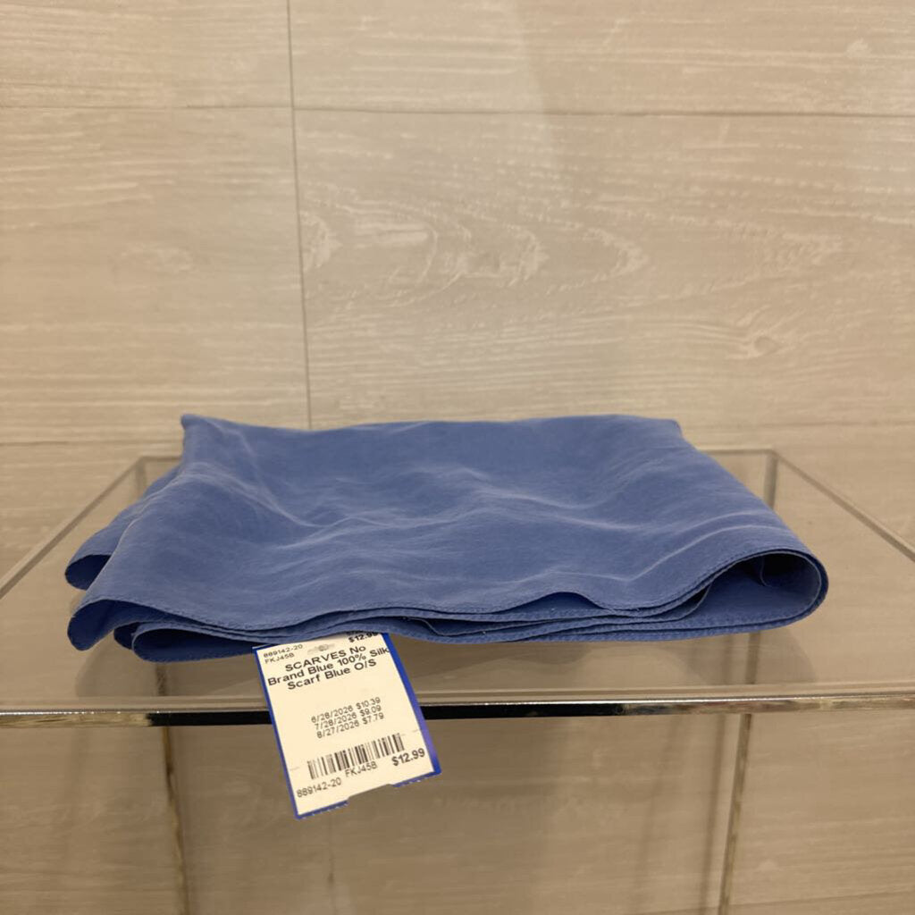Blue 100% Silk Scarf