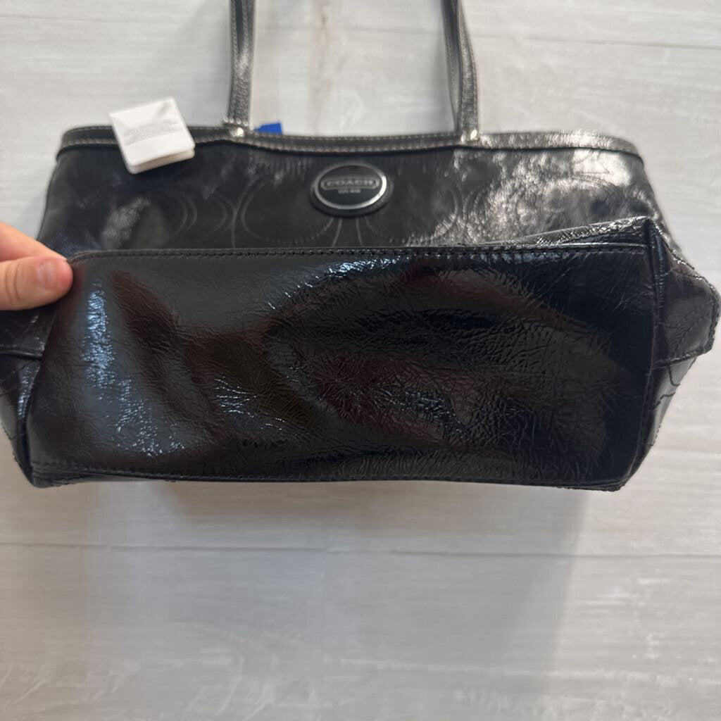 Coach Black Leather East West Gallery Tote Purse
