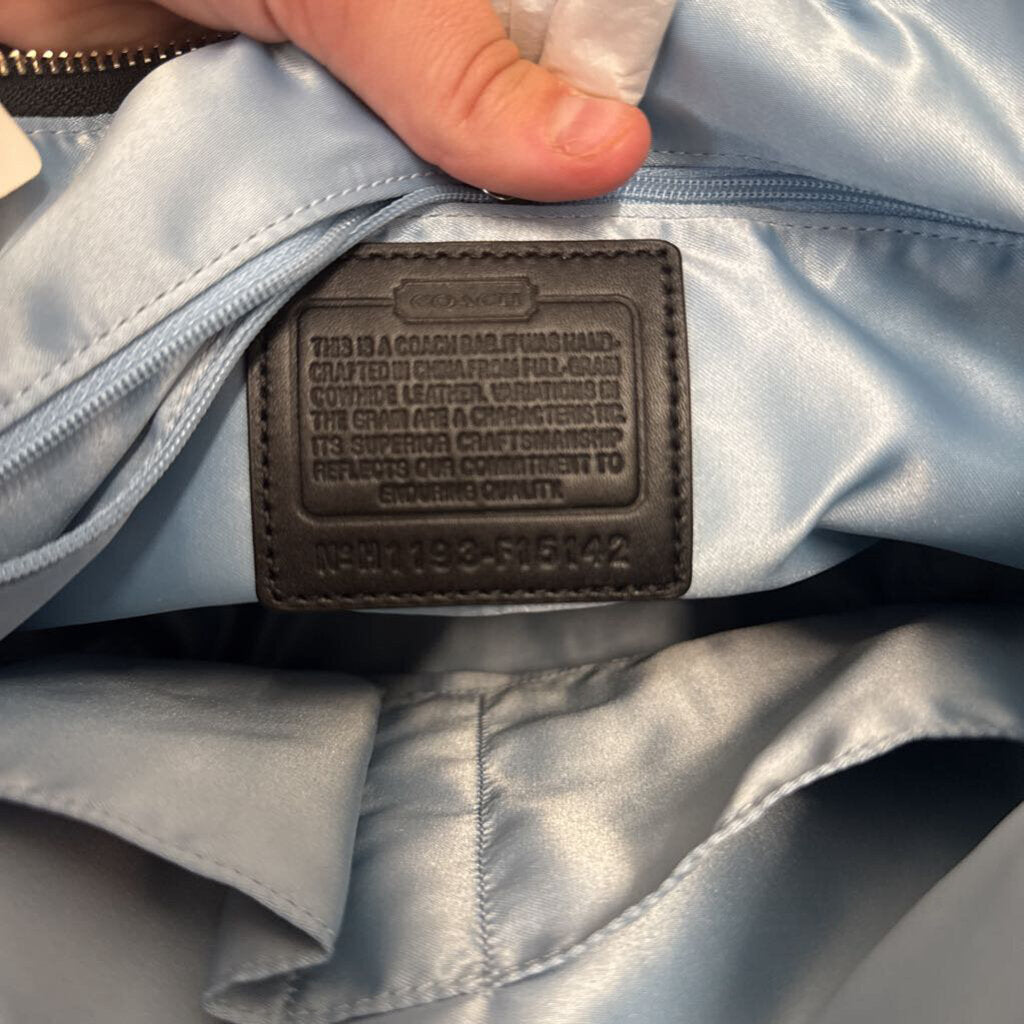 Coach Black Leather East West Gallery Tote Purse