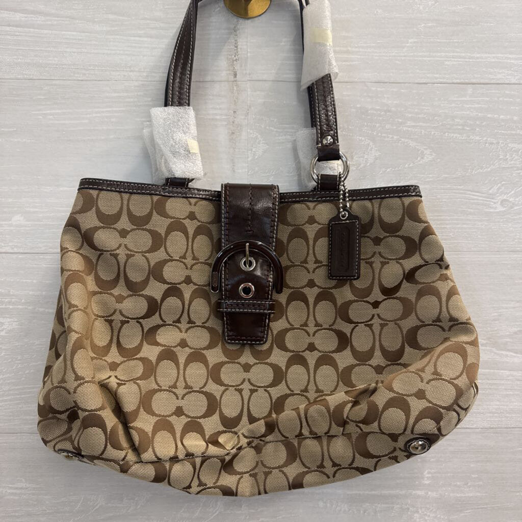 Coach Brown Signature Hampton Shoulder Purse