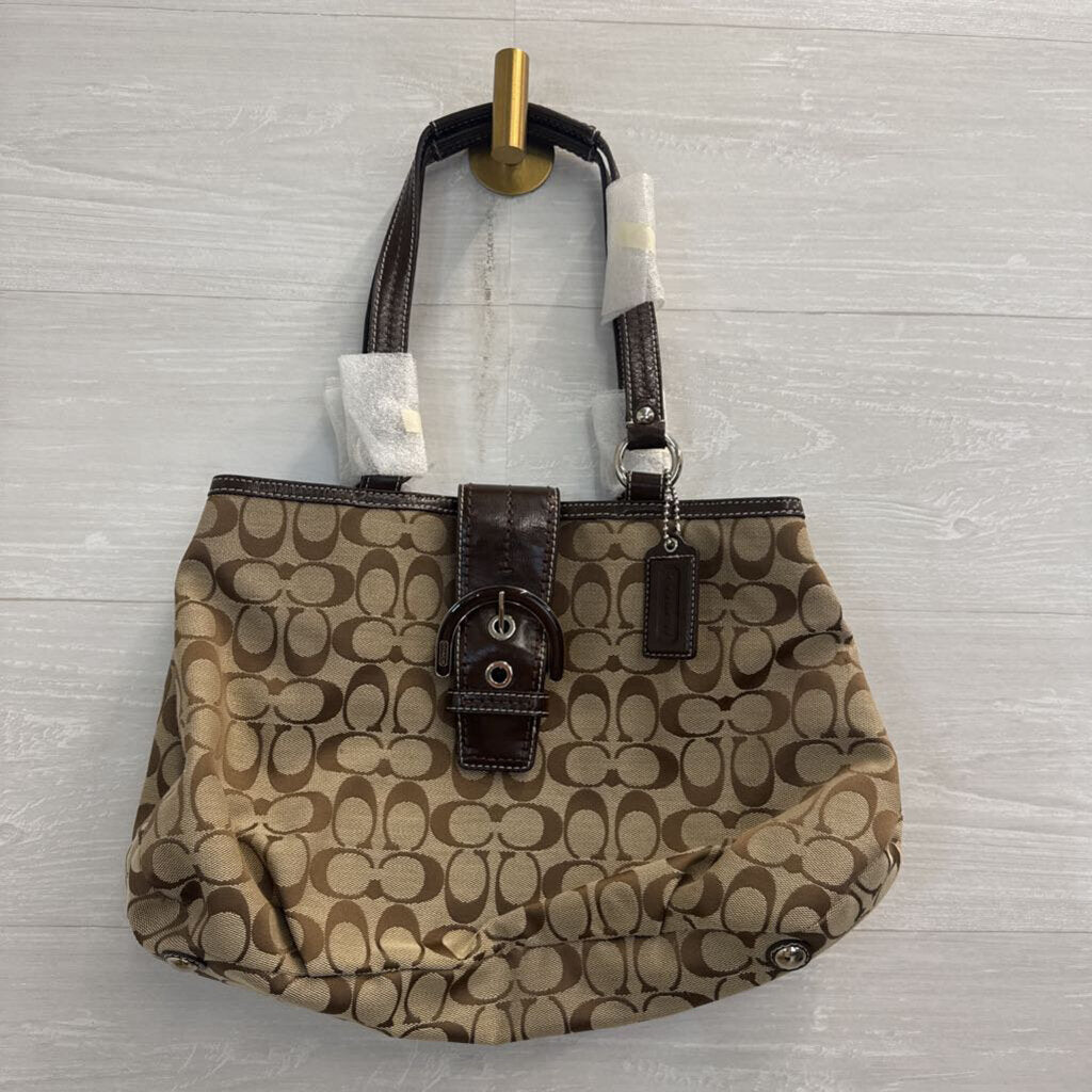 Coach Brown Signature Hampton Shoulder Purse