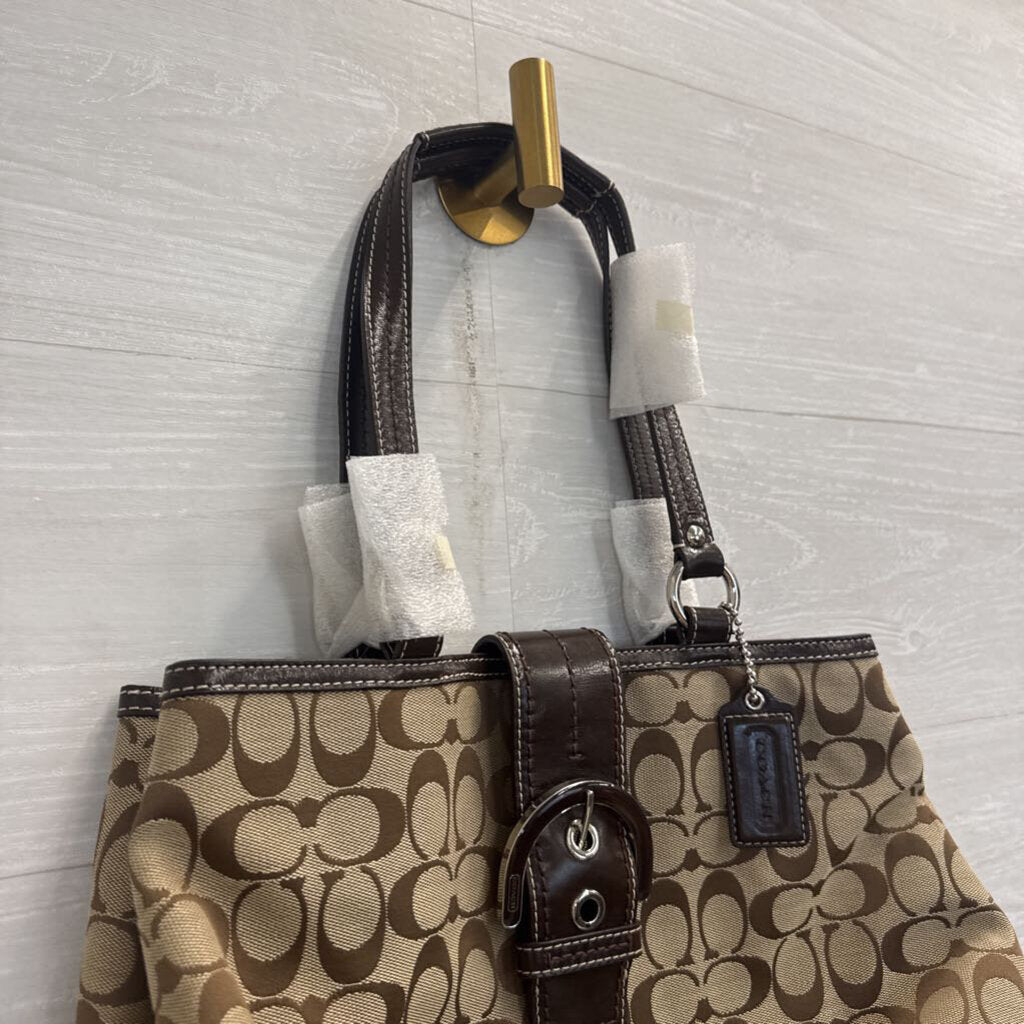 Coach Brown Signature Hampton Shoulder Purse