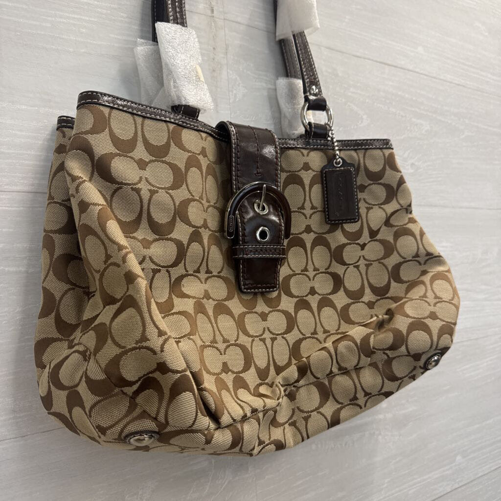 Coach Brown Signature Hampton Shoulder Purse