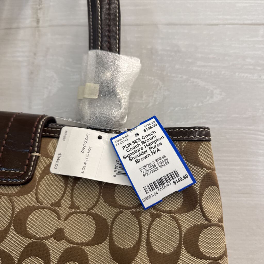 Coach Brown Signature Hampton Shoulder Purse