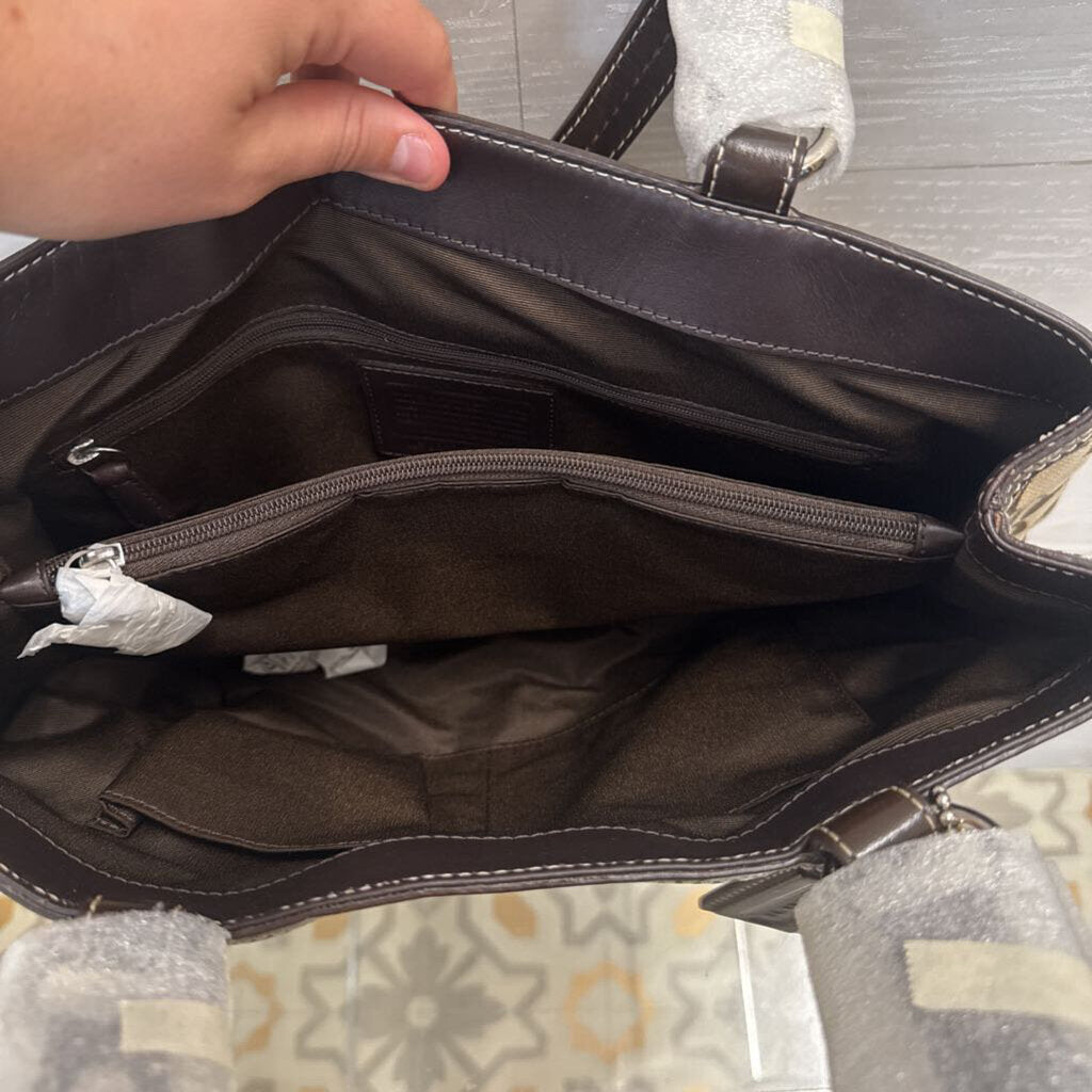 Coach Brown Signature Hampton Shoulder Purse
