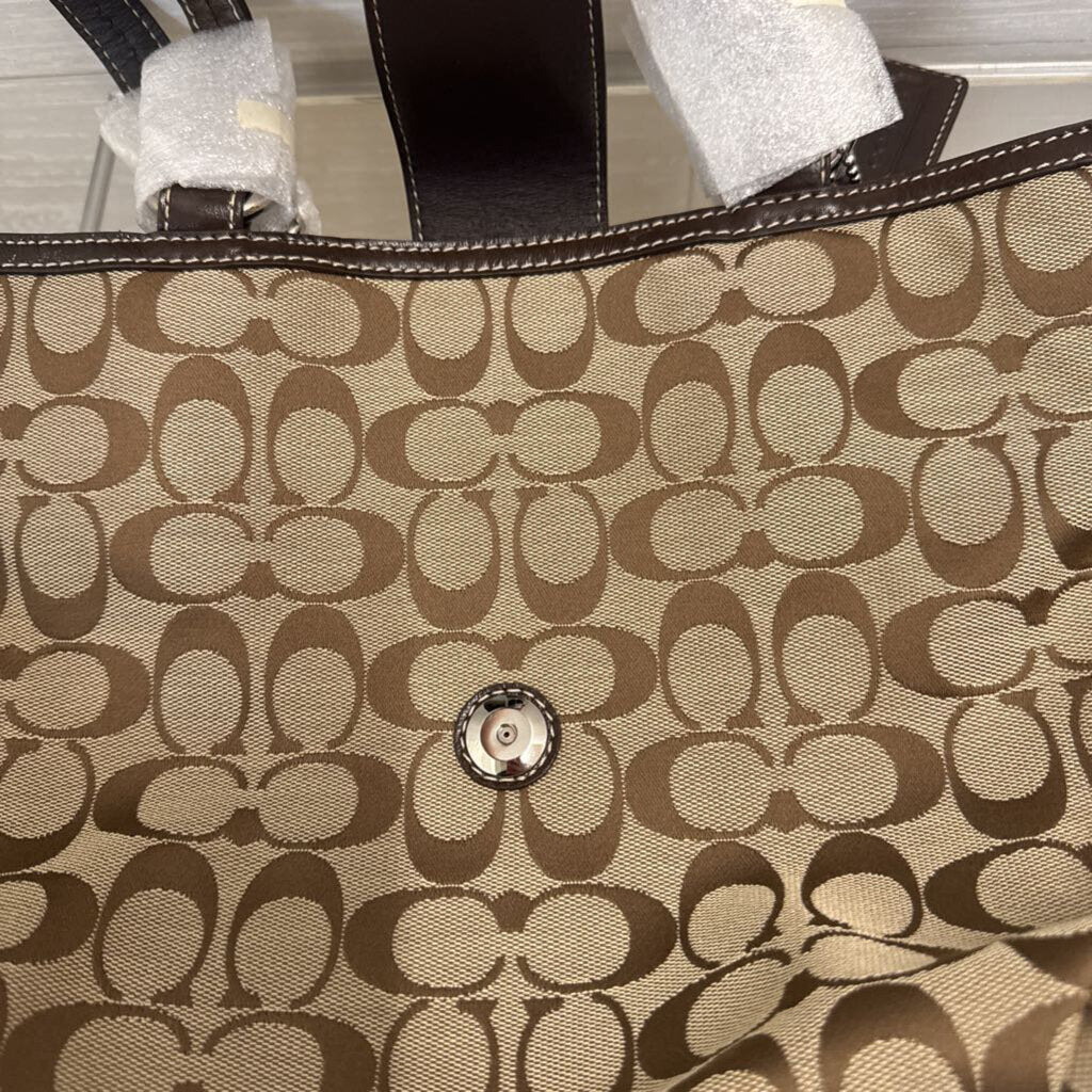 Coach Brown Signature Hampton Shoulder Purse