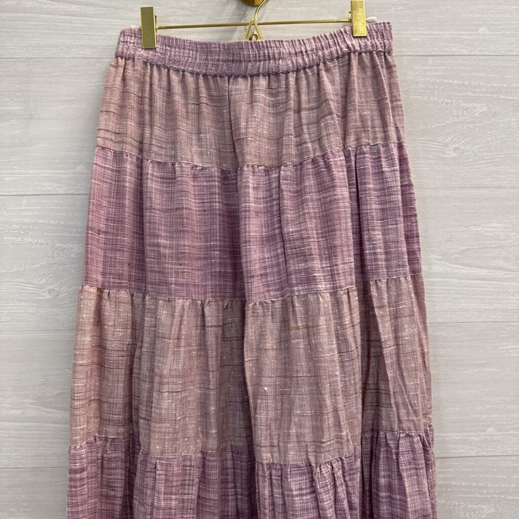 Young Threads Purple Tiered Maxi Skirt Medium