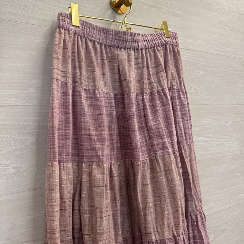 Young Threads Purple Tiered Maxi Skirt Medium