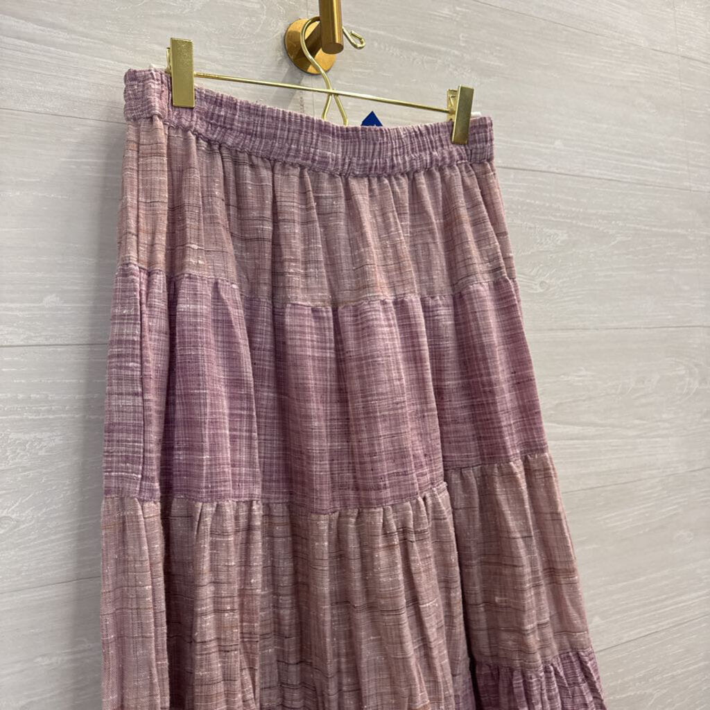 Young Threads Purple Tiered Maxi Skirt Medium