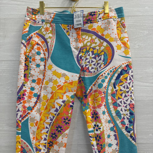 Trina Turk White/ Multi Print Pants 4