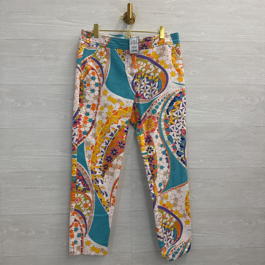 Trina Turk White/ Multi Print Pants 4