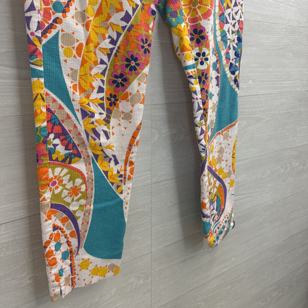 Trina Turk White/ Multi Print Pants 4