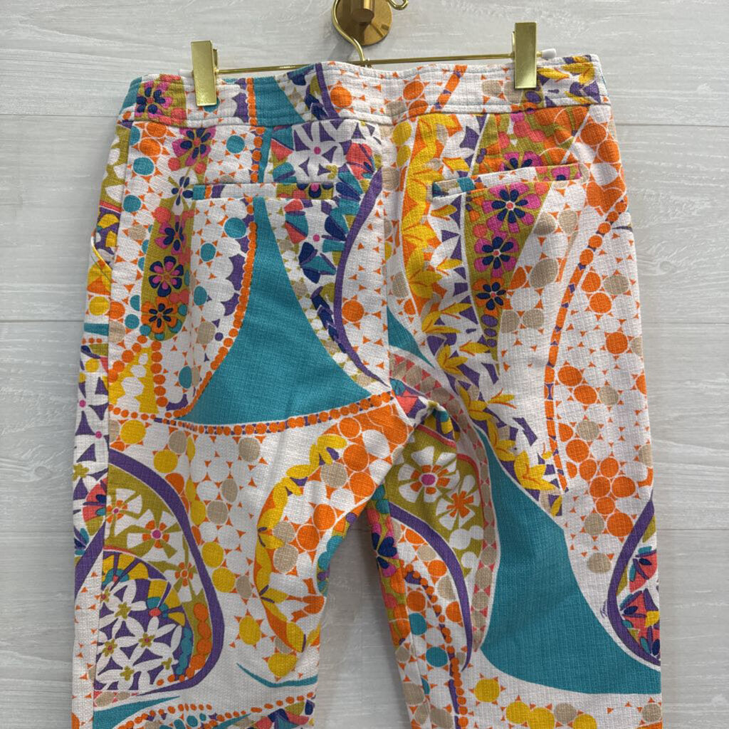 Trina Turk White/ Multi Print Pants 4