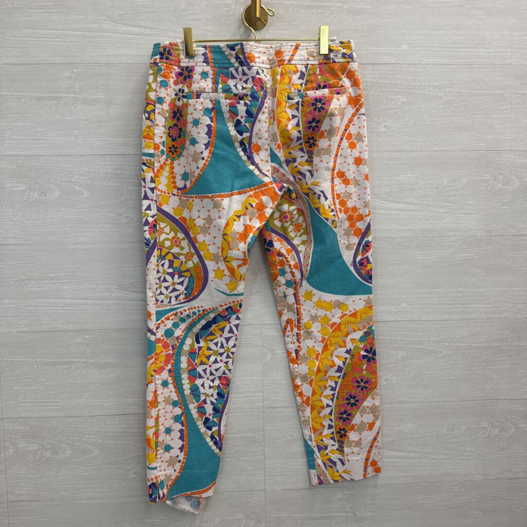 Trina Turk White/ Multi Print Pants 4
