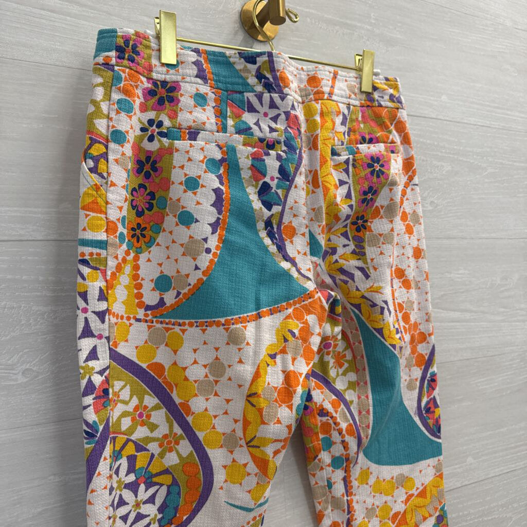 Trina Turk White/ Multi Print Pants 4
