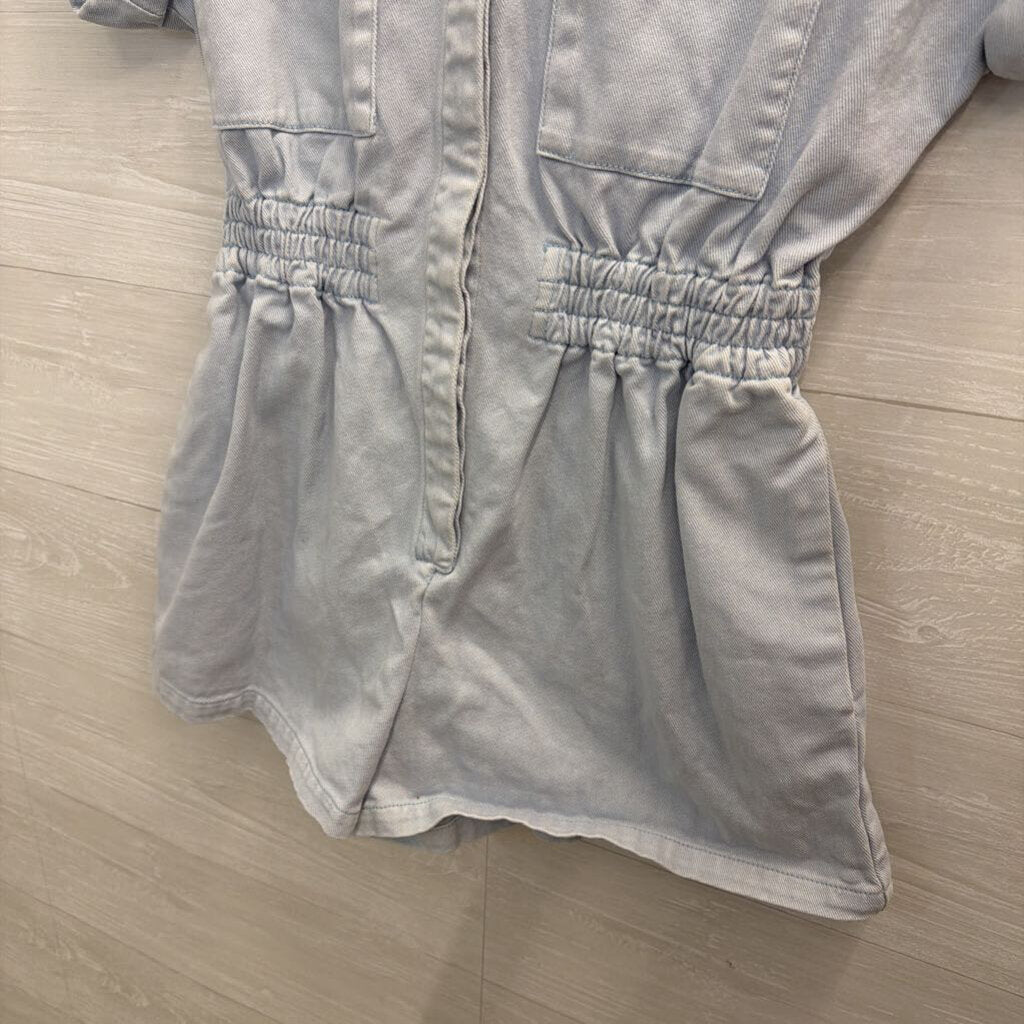 Fab'rik Light Wash Denim Short Sleeve Romper Medium