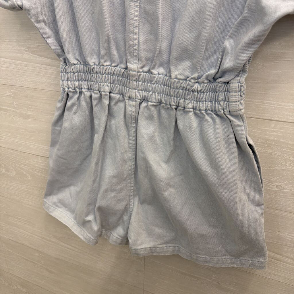 Fab'rik Light Wash Denim Short Sleeve Romper Medium